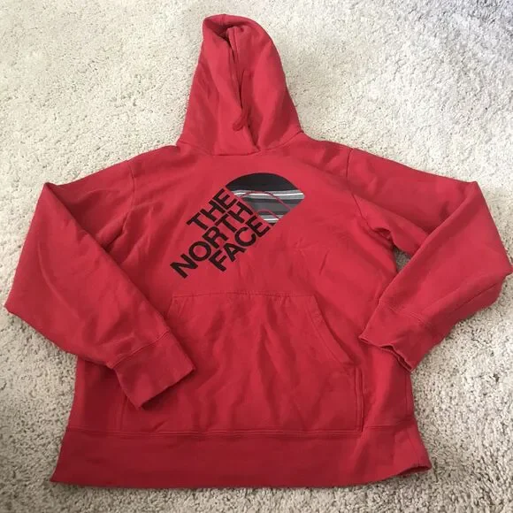 The North Face Hoodie Mens Medium Red Half Dome Pullover Sweatshirt