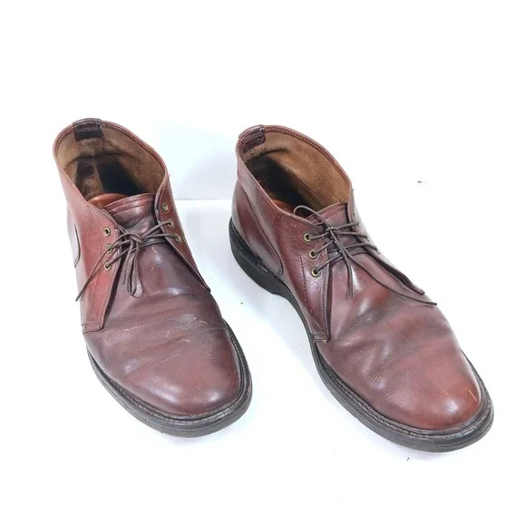 LL Bean Mens Freeport Maine Leather Chukka Boots Brown Ankle 12 C 031936