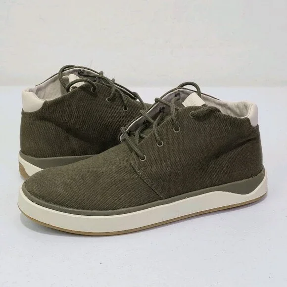 OluKai Papaku Canvas Chukka Boots Size Men's 8.5 / Women's 10 Olive Green