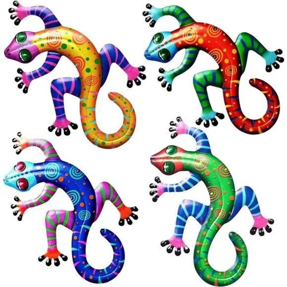 Metal Lizard Wall Decor Colorful - 6