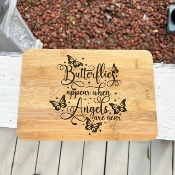 Butterfies Angels Memorial Bamboo Cutting Board