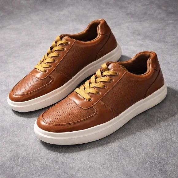 Ecko Unltd. Burma-01M Mens‎ US 8.5 Brown Faux Leather Lace Up Shoes NEW NO BOX