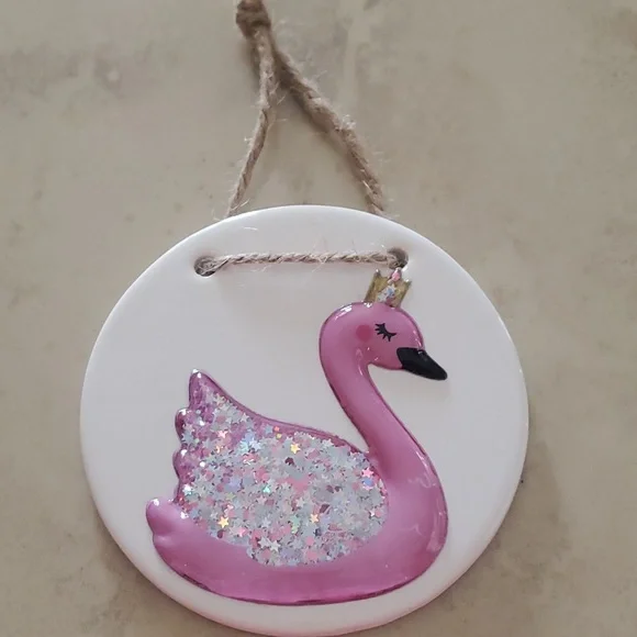 **SALE**3D Pink Swan Plaque