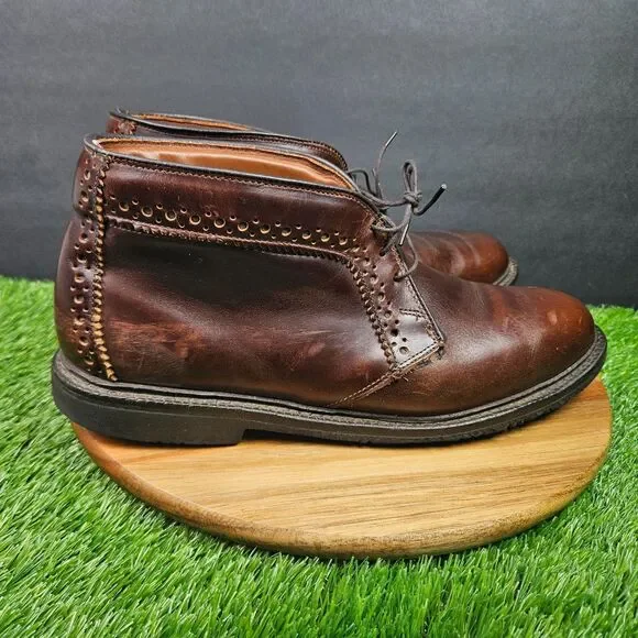 Allen Edmonds Bellevue Brown Leather Chukka Lace Up Boots Shoes Mens Size 10.5 D