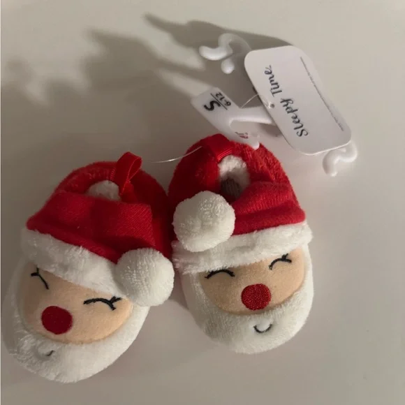 Santa Kids Slippers - Festive Red and White