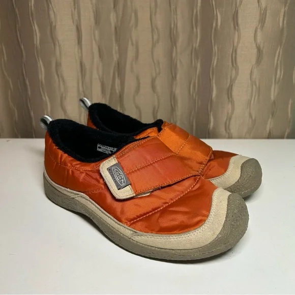Keen Howser Low Wrap Kid's 3 Orange Slip-On Easy On Velcro Fleece Puffer