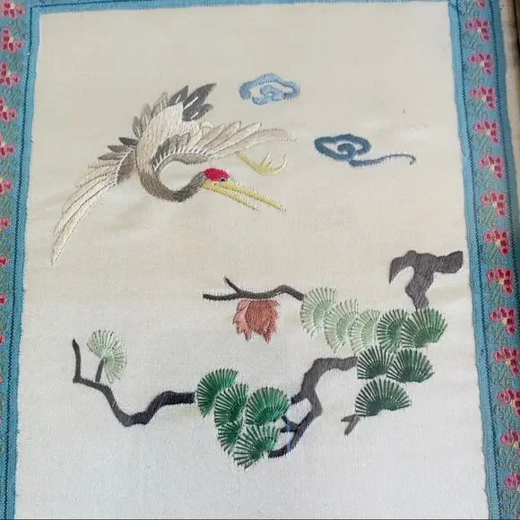 Vintage Crane Chinese Silk Embroidery Art