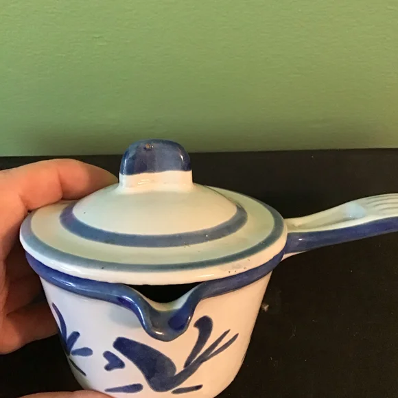 Vintage Husqvarna Smor Panna Enamel Cast Iron Sugar Butter Warmer Made‎ Sweden