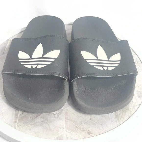 Adidas Adilette Black Slides White Logo US 4 EU 36 Sandals FG8271