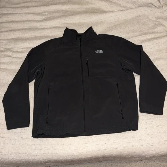 The North Face Apex Softshell Jacket Mens XXL Black Windwall Fleece Lined Zip Up