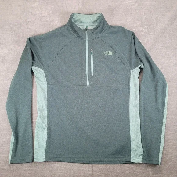 The North Face Mens FlashDry 1/4 Zip Pullover‎ Jacket Green Medium