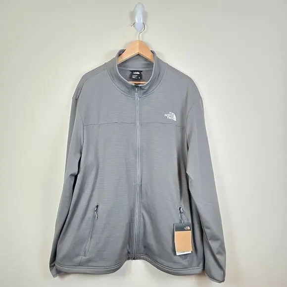 The North Face Men Size XXL Cedar Trail Grid Fleece Full Zip Jacket Smoked Pearl