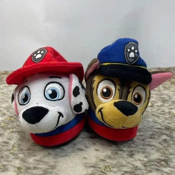 5 for $25🔥Paw Patrol Chase & Marshal Red & Blue Slippers Toddler‎ Size 5-6
