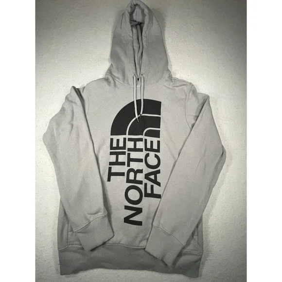 The North Face Hoodie Mens Small Gray Pullover Logo Sweatshirt