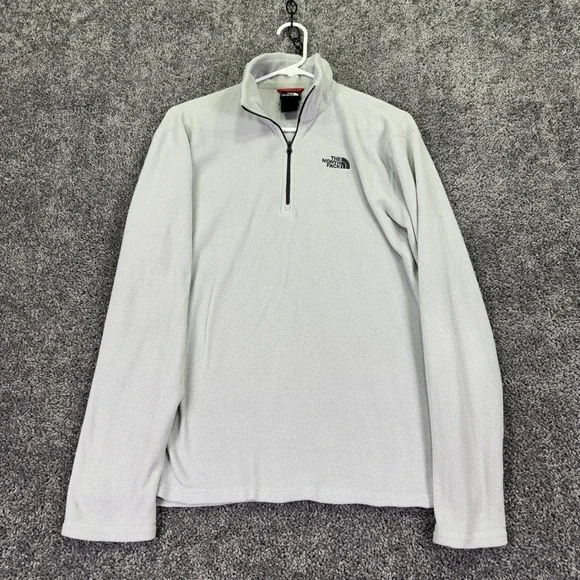 The North Face Sweatshirt Mens Small Gray Fleece 1/4 Zip Pullover Hiking