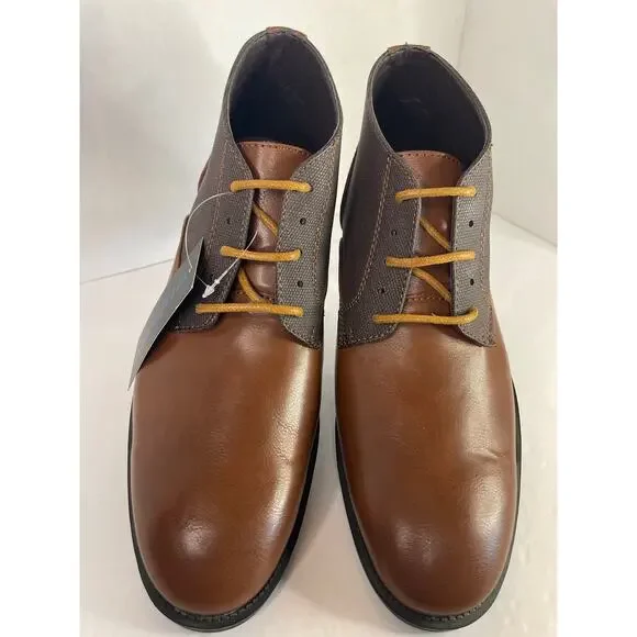 Andrew Fezza Men’s Jenson Chukka Lace Up Brown/Coffee Dress Casual Ankle Boots
