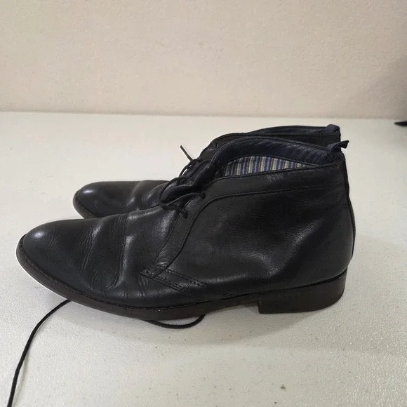 Hush Puppies Mens Black Leather Chukka Boots HM01046-001 Size 7.5 Medium