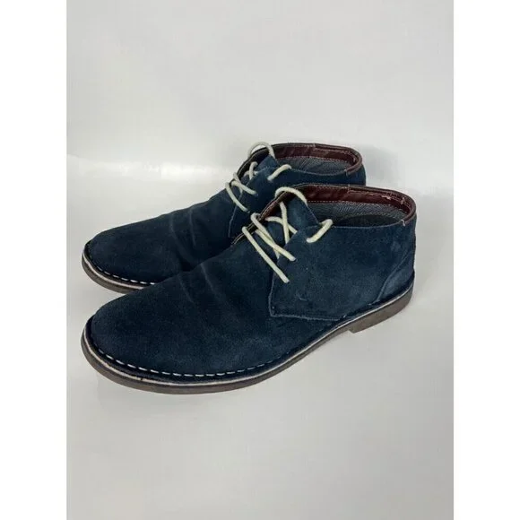 Kenneth Cole Shoes boots Mens 8.5 M Blue Suede Desert Sun‎ Chukkas Hipster