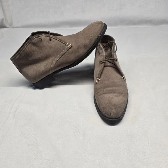 Di Bianco Suede Chukka Boots Men Size 8.5 Made In Italy Brown