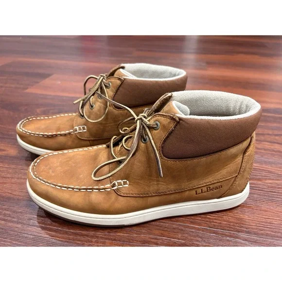 LL Bean Signature Boots Mens Size 12 M Brown Leather Chukka Style 290551