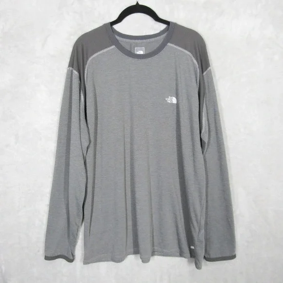 The North Face Mens XL Grey VaporWick Long Sleeve Performance Shirt Hiking Tee