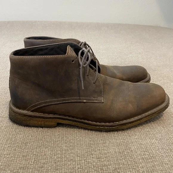 Johnston & Murphy Boots Mens Size 11.5 M Brown Leather Chukka Desert Ankle 35044