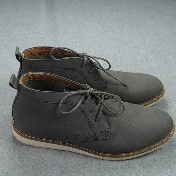 Reserved Footwear Boots Mens 10 Gray Faux Leather Chukka Lace Up‎ Casual Shoes