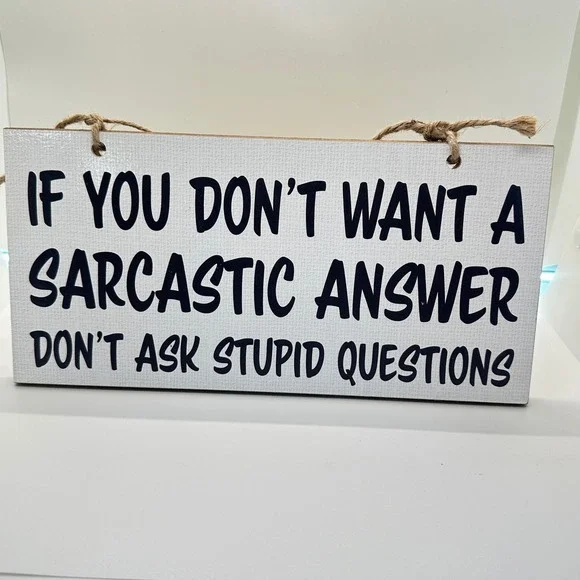 Made by Hands in Texas Hanging Sign 6x12 A Sarcastic Answer Humor Funny New