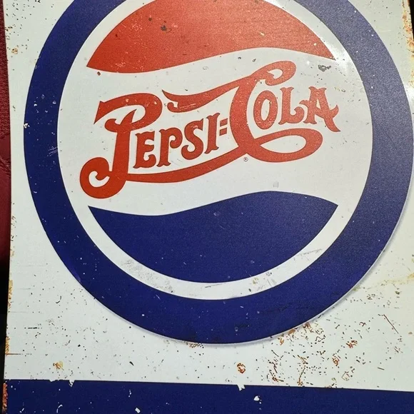 ★ Vintage Pepsi Cola Metal Advertising Sign Retro Soda Wall Decor