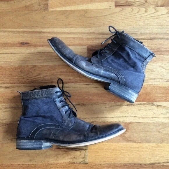 SHUBAR Australia Leather Canvas Lace Up