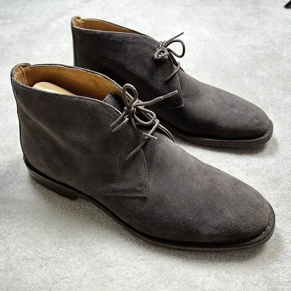 Trask Landers Chukka Suede Brown Dress Shoes Boots Mens 12 Lace Up Vibram Soles