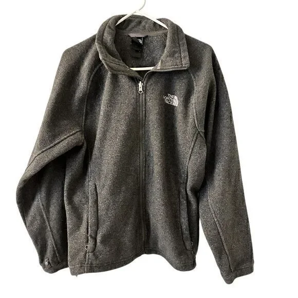 The North Face Mens Dark Grey Full Zip Up‎ Fleece Pockets Jacket Size S