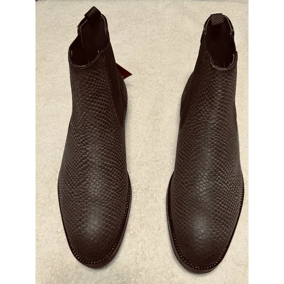 Stacy Adam's Men's Kayden Chelsea Boot Brown Printed Python Leather Pull On 11 M