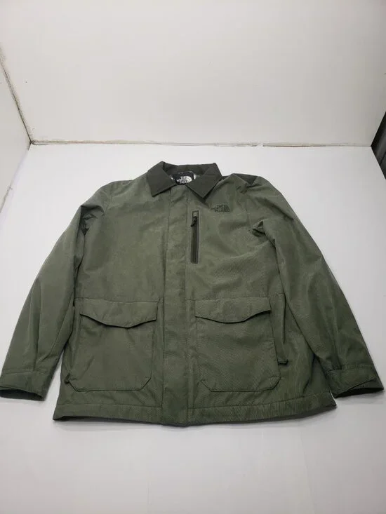 The North Face NF0A2TAB Men’s Large Green Insulated Jacket Plaid Fleece Lined