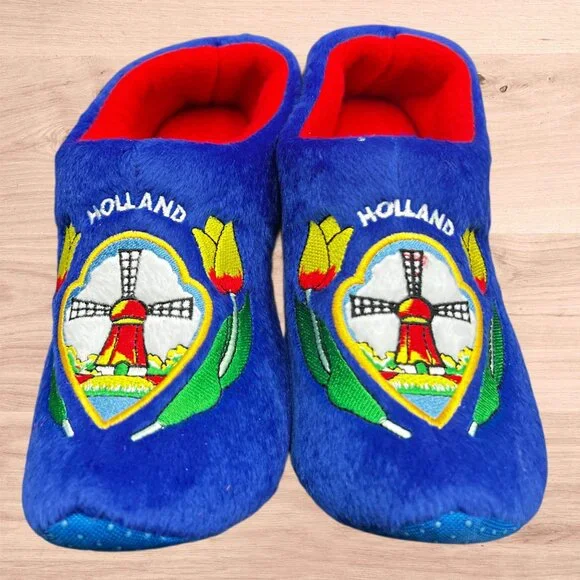 World of Clogs KIDS Dutch Slippers Wooden Shoes Fleece Holland Embroider Unisex