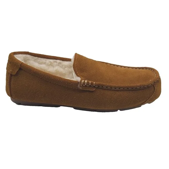 Koolaburra By UGG Tipton‎ Mens 9 Chestnut Suede Moc Slippers Lined 1105893
