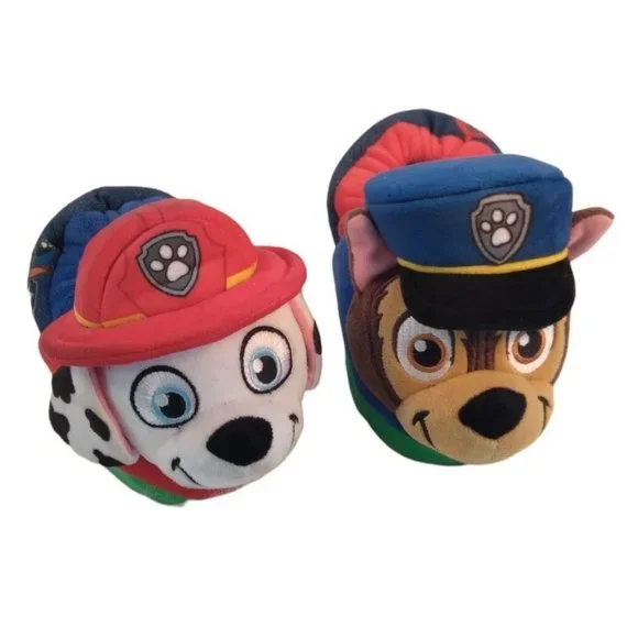 Nickelodeon Paw‎ Patrol Chase Marshall Kids Bootie Slippers/House Shoes 7-8