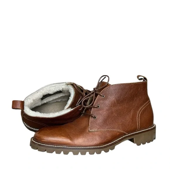 Banana‎ Republic Roderick Ortholite Leather Shearling-Lined Chukka Boots Brown 8