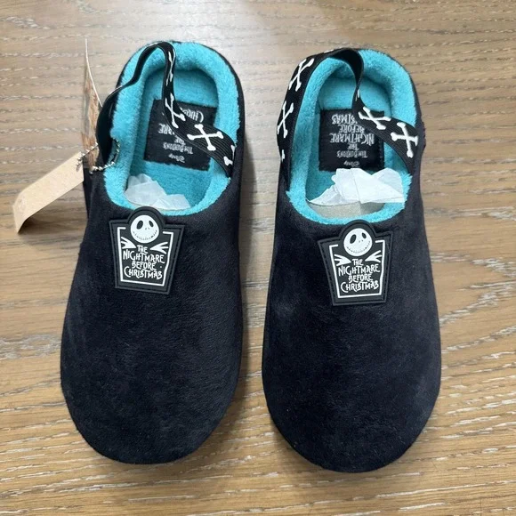 Disney Nightmare Before Christmas Shoes Youth Size 4 Black Slippers Jack
