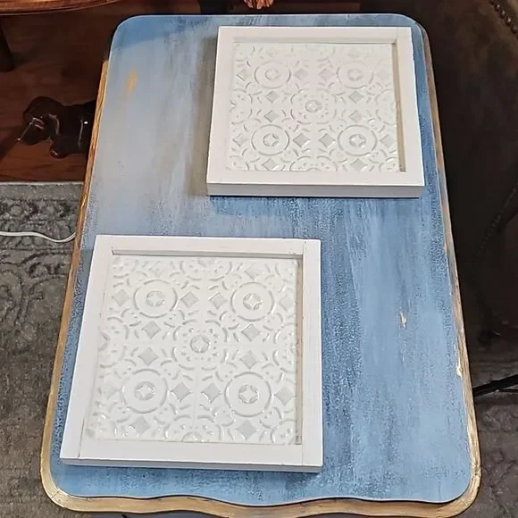 NWT Hobby Lobby White Tin Framed Wall Art Panels | 10