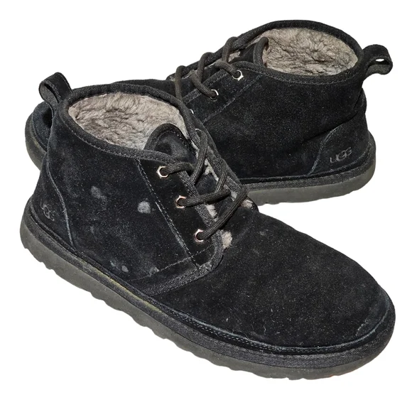 UGG Neumel Suede Chukka Boots Mens Size 10 Black Shoes 3236 Lace Up