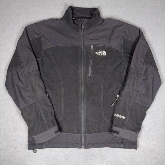 The North Face Windstopper Fleece Softshell Full Zip Jacket Black Mens Medium