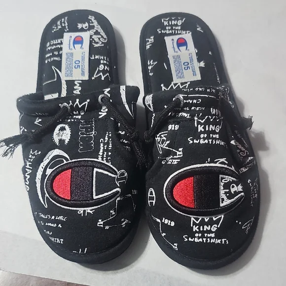 Champion Kids Black and Red Slip-On Shoes NWOT