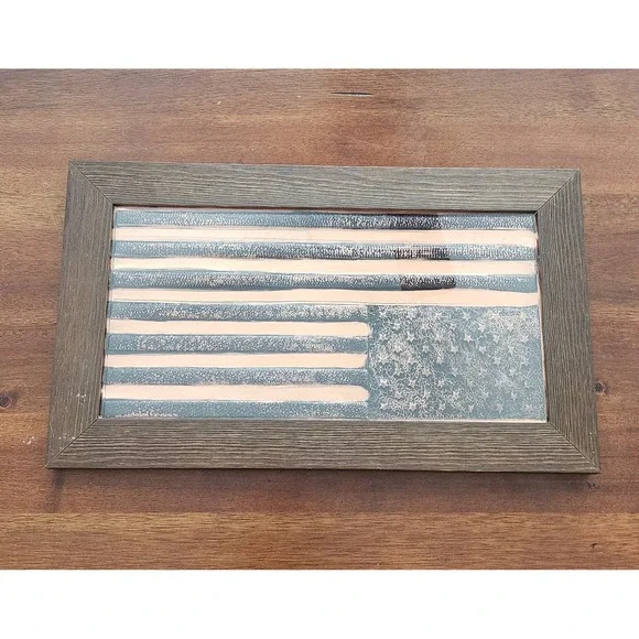 Handmade Copper American Flag Wall Art Metallic Distressed Patriotic Home‎ Decor