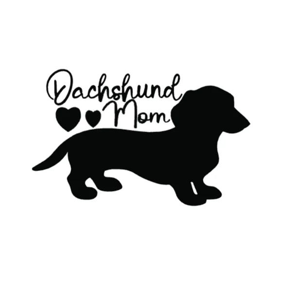 Love Heart Dachshund Mom Dog Vinyl Graphic Auto Wall Laptop Decal Animal Sticker