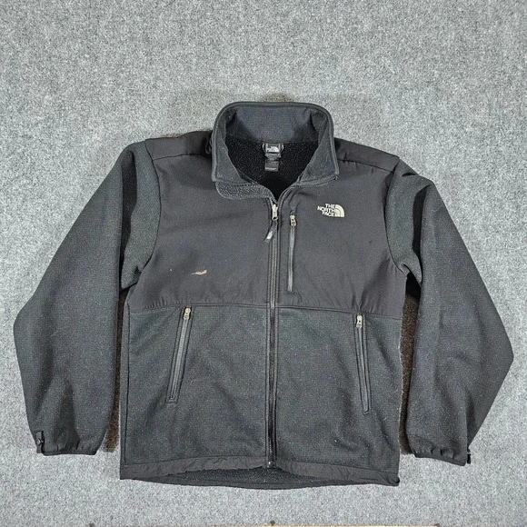 The North Face Reversible Fleece Mock Neck Zip Up Jacket Black Men's Size L Flaw