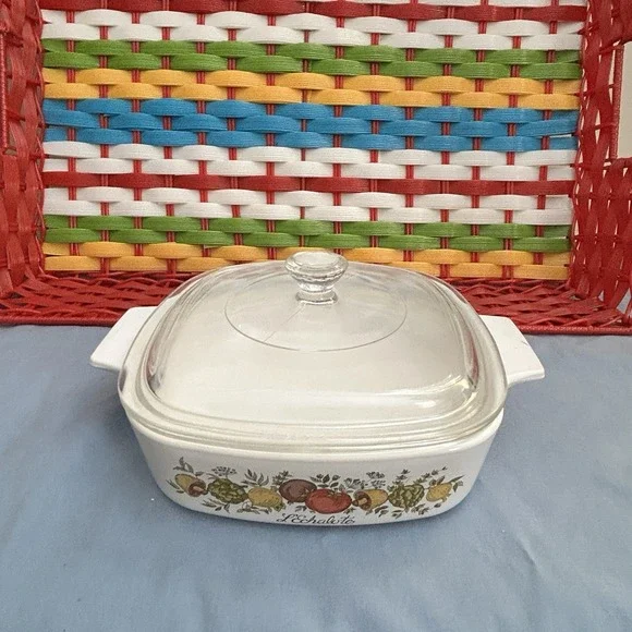 Vintage Corning Ware Spice Of Life L'Echalote Casserole A1B •& Lid • 1 Qt