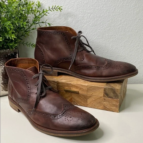 Blake McKay REID Brown Leather‎ Brogue Wingtip Chukka Boots Size 13