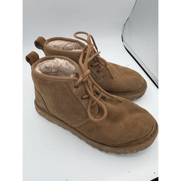 UGG Boots Mens Size 7 Brown Suede Chukka Shearling Lined Ankle Winter Warm