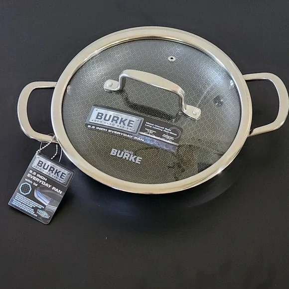 David Burke Geo Clad 9.5in Tri-Ply Stainless‎ Steel Frying Pan With Lid Cookware